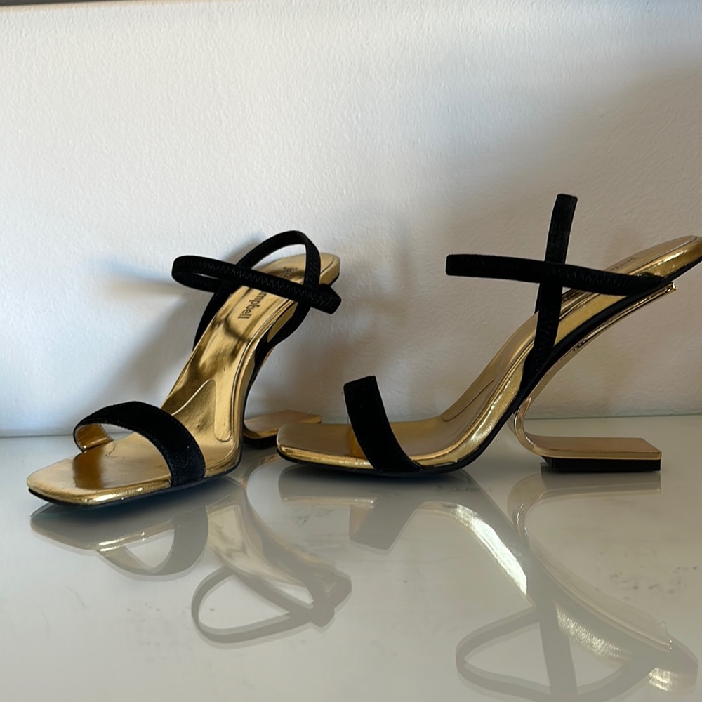 Jeffrey Campbell Black and Gold Heels